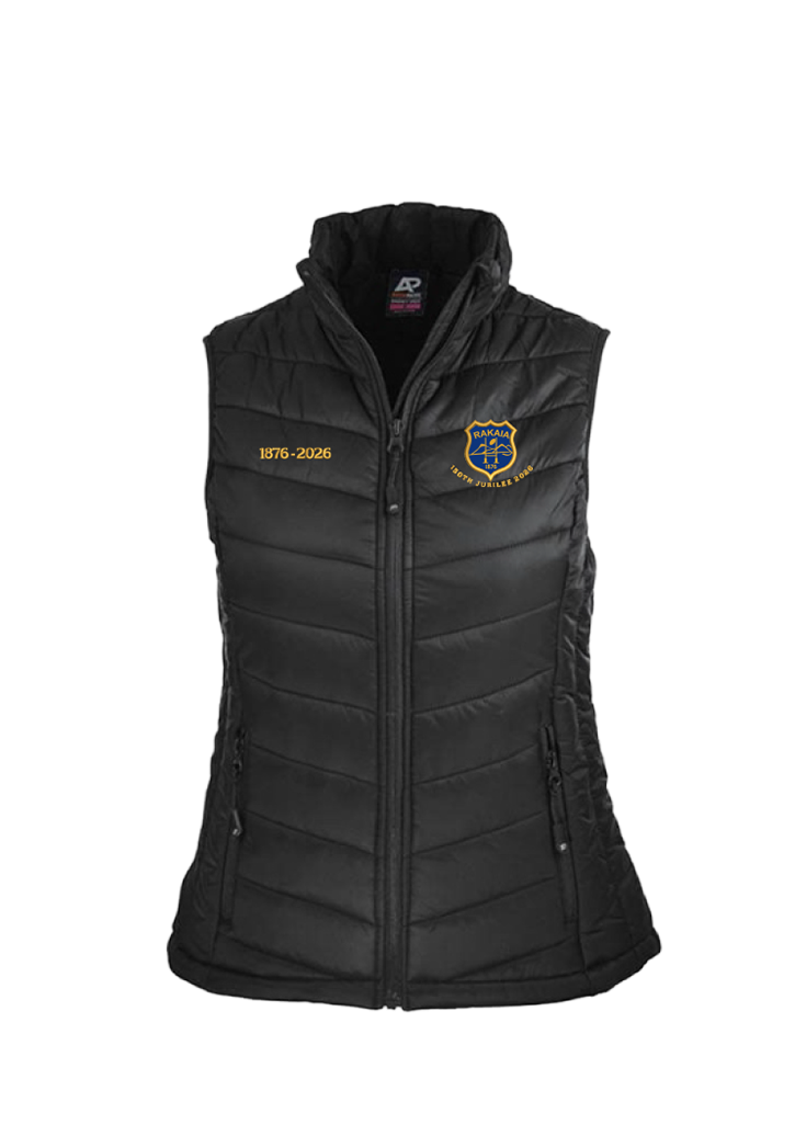 Rakaia RFC Womens Puffer Vest Black